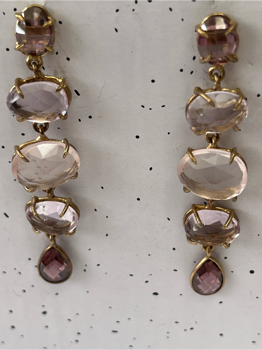 Elegant Pink quartz Drop Earrings